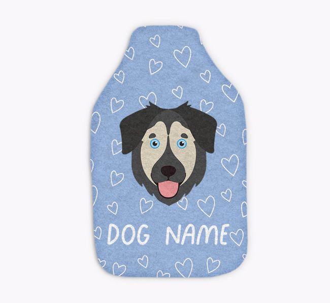 Heart Pattern: Personalized {breedFullName} Hot Water Bottle